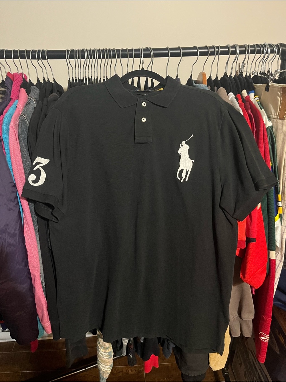 Ralph Lauren Black Polo with White Embroidered Pony